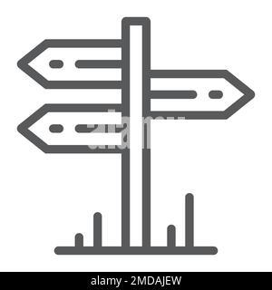 Icône de la ligne de signalisation, voyage et tourisme, graphique vectoriel du signe de la ligne de guidage, un motif linéaire sur fond blanc, eps 10. Illustration de Vecteur