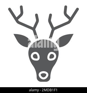 Icône de cerf glyphe, animal et zoo, graphiques de vecteur de signe de cerf, un motif solide sur un fond blanc, eps 10. Illustration de Vecteur