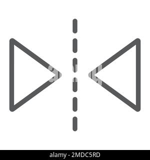 Icône de ligne d'outil de réflexion, outils et conception, signe miroir, graphiques vectoriels, répétition linéaire sur fond blanc, eps 10. Illustration de Vecteur