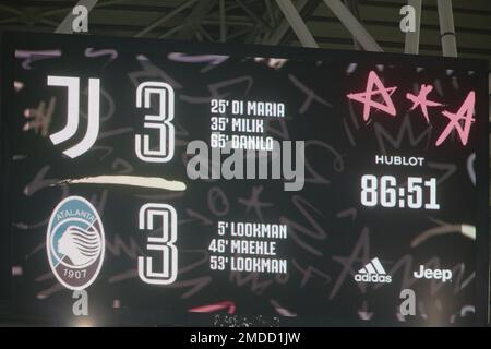 Turin, Italie. 22nd janvier 2023. Lors de la série A italienne, match de football entre Juventus FC et Atalanta BC sur 22 janvier 2023 au stade Allianz, Turin Italie. Photo Nderim Kaceli crédit: Agence de photo indépendante/Alamy Live News Banque D'Images