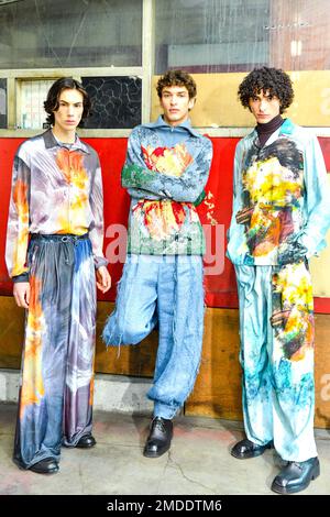 Paris, France. 22nd janvier 2023. Scènes en coulisses et première apparition de la semaine de la mode de Paris TAAKK - salon des vêtements pour hommes automne-hiver 2023 dans le cadre de la semaine de la mode de Paris sur 22 janvier 2023 à Paris, France. Photo de Jana Me contacter J/ABACAPRESS.COM crédit: Abaca Press/Alay Live News Banque D'Images