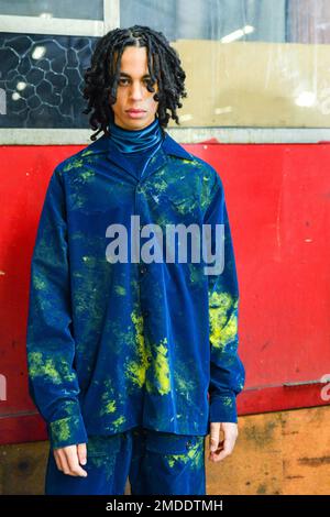 Paris, France. 22nd janvier 2023. Scènes en coulisses et première apparition de la semaine de la mode de Paris TAAKK - salon des vêtements pour hommes automne-hiver 2023 dans le cadre de la semaine de la mode de Paris sur 22 janvier 2023 à Paris, France. Photo de Jana Me contacter J/ABACAPRESS.COM crédit: Abaca Press/Alay Live News Banque D'Images