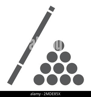 Billard glyphe icône, jeu et sport, signe de piscine, graphiques vectoriels, un motif Uni sur un fond blanc, eps 10. Illustration de Vecteur