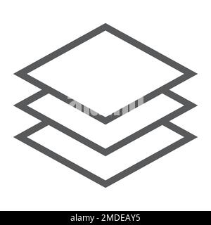 Icône de ligne de calques, outils et conception, instrument signe, graphiques vectoriels, un motif linéaire sur fond blanc, eps 10. Illustration de Vecteur