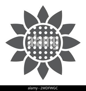 Icône de glyphe de tournesol, nature et floral, signe de fleur, graphiques vectoriels, un motif Uni sur fond blanc, eps 10. Illustration de Vecteur