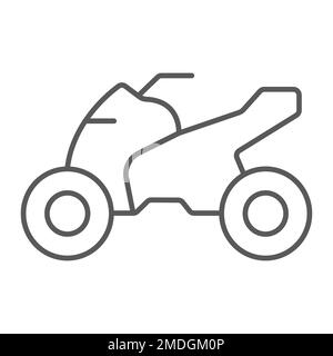 Quadbike icône ligne mince, vélo et extrême, ATV signe moto, graphiques vectoriels, un motif linéaire sur un fond blanc, eps 10. Illustration de Vecteur