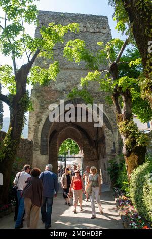 Entrée à la Villa Rufolo, Ravello, côte amalfitaine, province de Salerne, Campanie, Italie, Banque D'Images
