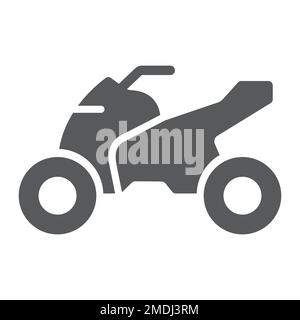 Quadbike glyphe icône, vélo et extrême, ATV signe moto, graphiques vectoriels, un motif Uni sur un fond blanc, eps 10. Illustration de Vecteur