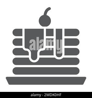 Crêpes glyphe icône, pâtisserie et nourriture, crepe signe, graphiques vectoriels, un motif Uni sur un fond blanc, eps 10. Illustration de Vecteur