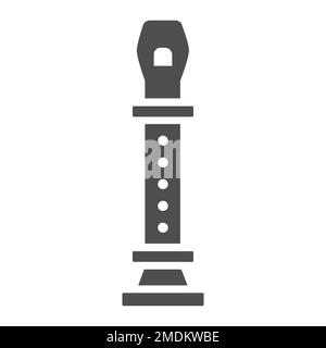 Flûte glyphe icône, musique et instrument, panneau de vent, graphiques vectoriels, un motif Uni sur fond blanc, eps 10. Illustration de Vecteur