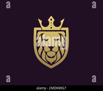 Logo Lion King Shield Banque D'Images