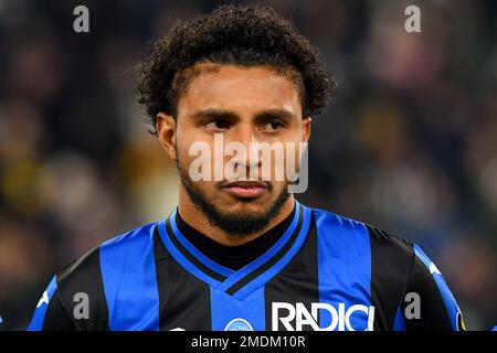 Ederson Jose dos Santos Lourenco da Silva d'Atalanta BC pendant la série Un match de football entre Juventus FC et Atalanta BC au stade Juventus à Banque D'Images