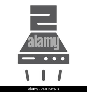 Icône de glyphe de hotte aspirante, cuisine et appareil, signe d'échappement, graphiques vectoriels, un motif Uni sur un fond blanc, eps 10. Illustration de Vecteur