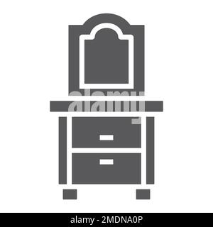 Commode glyphe icône, maison et meubles, panneau d'armoire, graphiques vectoriels, un motif Uni sur un fond blanc, eps 10. Illustration de Vecteur