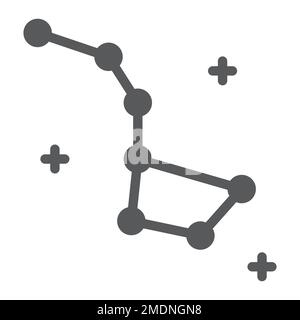 Constellation glyphe icône, espace et étoile, grand signe de balancier, graphiques vectoriels, un motif Uni sur fond blanc, eps 10. Illustration de Vecteur