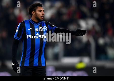 Turin, Italie. 22nd janvier 2023. Ederson d'Atalanta BC gestes pendant la série Un match de football entre Juventus FC et Atalanta BC. Credit: Nicolò Campo/Alay Live News Banque D'Images