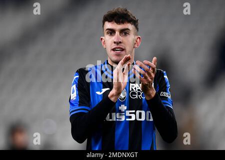 Turin, Italie. 22nd janvier 2023. Matteo Ruggeri d'Atalanta BC gestes à la fin de la série Un match de football entre Juventus FC et Atalanta BC. Credit: Nicolò Campo/Alay Live News Banque D'Images