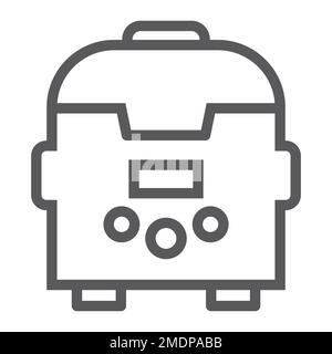 Icône de ligne de multicuiseur, cuisine et maison, panneau d'appareil, graphiques vectoriels, un motif linéaire sur fond blanc, eps 10. Illustration de Vecteur