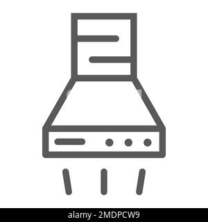 Icône de ligne de hotte aspirante, cuisine et appareil, panneau d'échappement, graphiques vectoriels, un motif linéaire sur fond blanc, eps 10. Illustration de Vecteur