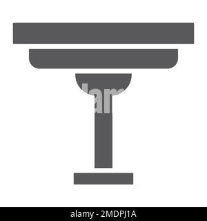 Icône de glyphe de table de café, maison et meubles, panneau de bureau, graphiques vectoriels, un motif Uni sur un fond blanc, eps 10. Illustration de Vecteur