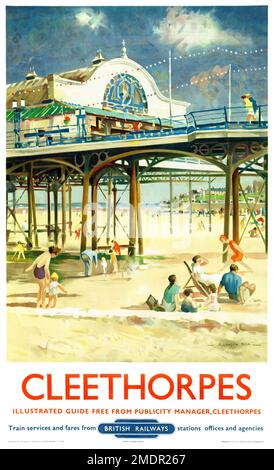 Cleethorpes par Allanson Hick (1898-1975). Affiche publiée en 1952 au Royaume-Uni. Banque D'Images