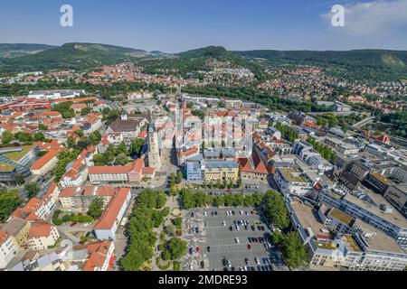 Vue sur la ville de la vieille ville de l'est, Jena, Thuringe, Allemagne Banque D'Images