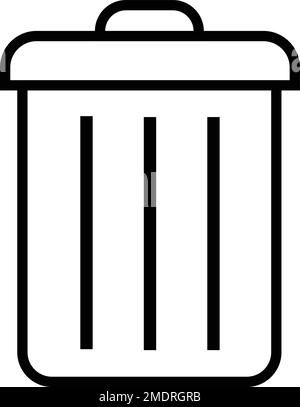 Supprimer icône-poubelle, corbeille, corbeille à ordures, corbeille à déchets, corbeille, conteneur à déchets simple bouton plat Illustration de Vecteur