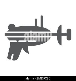 Icône de glyphe Blaster, espace et arme, signe de blaster laser, graphiques vectoriels, un motif Uni sur un fond blanc, eps 10. Illustration de Vecteur