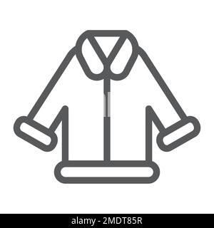 Icône de ligne de nettoyage de fourrure, blanchisserie et service, enseigne de manteau, graphiques vectoriels, un motif linéaire sur un fond blanc, eps 10. Illustration de Vecteur