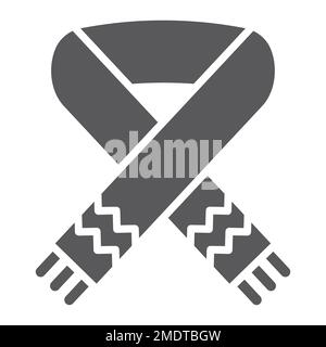 Icône de glyphe d'écharpe, vêtements et hiver, signe de vêtements chauds, graphiques vectoriels, un motif Uni sur un fond blanc, eps 10. Illustration de Vecteur
