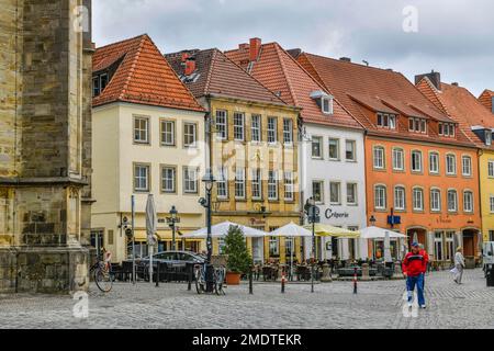 Vieux bâtiments, place du marché, Osnabrueck, Basse-Saxe, Allemagne Banque D'Images