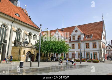 St. Mary's Town Church, Old Town Hall, Market Square, celle, Basse-Saxe, Allemagne Banque D'Images