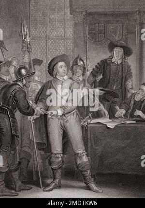 Oliver Cromwell, 1599 - 1658, politicien anglais qui dissolvant le long Parlement. Après une impression présentée à l'origine dans la galerie historique de Robert Bowyer, publiée entre 1793 et 1806. Banque D'Images