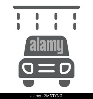 Icône de glyphe de lavage de voiture, nettoyage et service, auto signe, graphiques vectoriels, un motif Uni sur un fond blanc, eps 10. Illustration de Vecteur