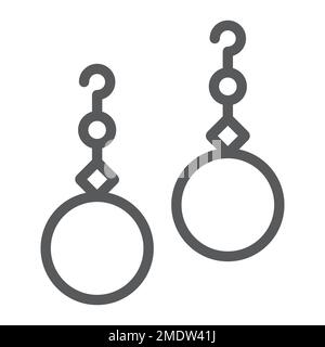 Perles boucles d'oreilles ligne icône, bijoux et accessoire, oreille bijou signe, graphiques vectoriels, un motif linéaire sur un fond blanc, eps 10. Illustration de Vecteur