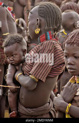 Peuple de la tribu Hamer, Éthiopie Banque D'Images