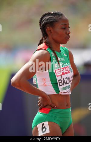 Lorène Dorcas BAZOLO participant aux 200 mètres aux Championnats d'athlétisme européens 2022 à Munich. Banque D'Images