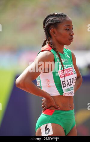 Lorène Dorcas BAZOLO participant aux 200 mètres aux Championnats d'athlétisme européens 2022 à Munich. Banque D'Images