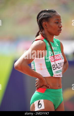 Lorène Dorcas BAZOLO participant aux 200 mètres aux Championnats d'athlétisme européens 2022 à Munich. Banque D'Images