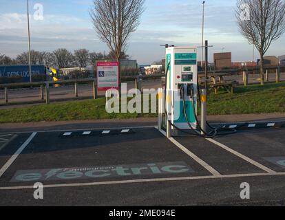 Station-service d'autoroute Woodall sur la M1 nord dans le Yorkshire Banque D'Images