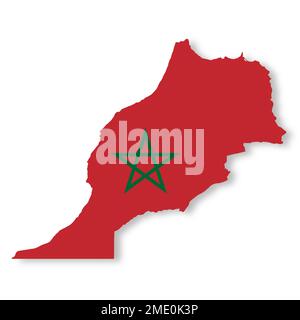 Carte du Maroc sur fond blanc avec illustration du chemin d'écrêtage 3D Banque D'Images