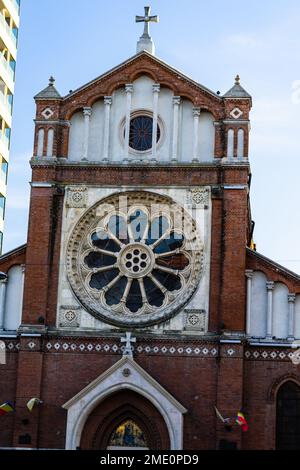 Détail de St. Cathédrale catholique Joseph ou Catedrala SF. Iosif à Bucarest, Roumanie Banque D'Images