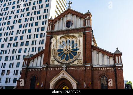 Détail de St. Cathédrale catholique Joseph ou Catedrala SF. Iosif à Bucarest, Roumanie Banque D'Images