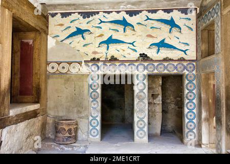 Le Mégaron de la Reine dans l'ancien site archéologique de Knossos, Crète Île de Grèce Banque D'Images