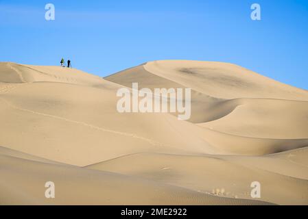 Photographes à Eureka Dunes, dans le parc national de la Vallée de la mort, en Californie. Banque D'Images