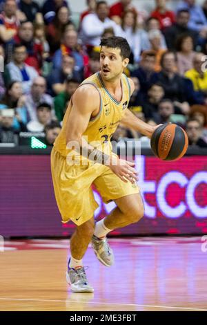 NICO LAPOVITTOLA rebondit le ballon pendant le match, UCAM Murcia CB contre BARÇA, ACB, ligue de basket-ball Endesa, première division de basket-ball, leagu régulier Banque D'Images