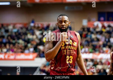 JAMES ANDERSON regarder pendant le match, UCAM Murcia CB contre BARÇA, ACB, ligue de basket-ball Endesa, première division de basket-ball, ligue régulière, Jour 1, Sport' Banque D'Images