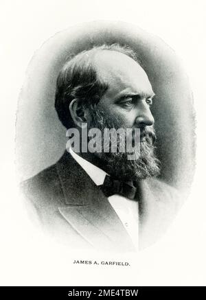 James Abram Garfield (1831-1881) a été élu président des États-Unis en 20th en 1880.Il a été constamment harcelé par des gens à la recherche d'un emploi et a été tué par un coup de feu le 2 juillet 1881.Il est décédé le 19 septembre. Banque D'Images