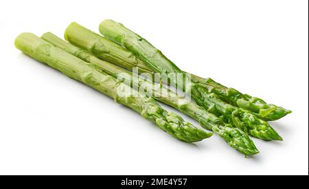 asperges fraîchement cuites isolées sur fond blanc Banque D'Images