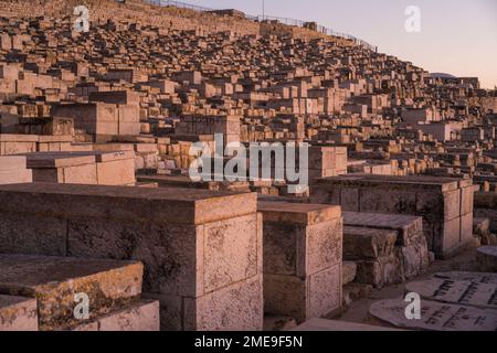 Dôme du Rocher vu du Mont des oliviers, Jérusalem, Israël. Banque D'Images